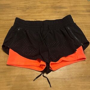 Zella Black and Orange Athletic Shorts